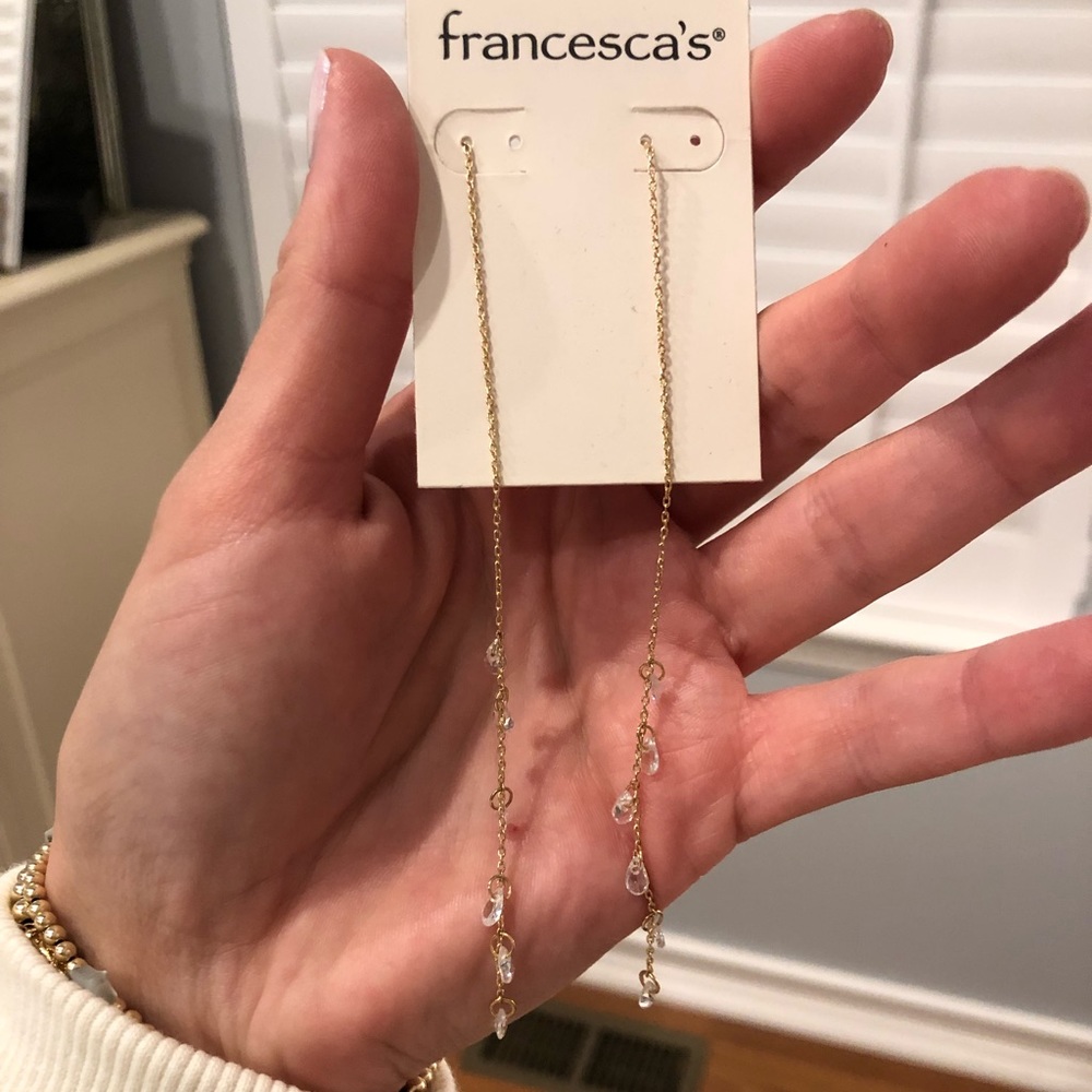 Great for special occasion…delicate drop post earring with clear crystal like